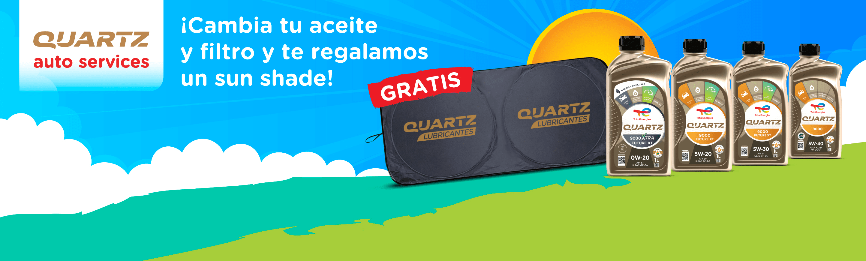 Promotion TotalEnergies Quartz Lubricants gives you a FREE sun shade.